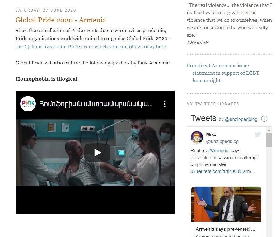 Screen capture of Unzipped Gay Armenia